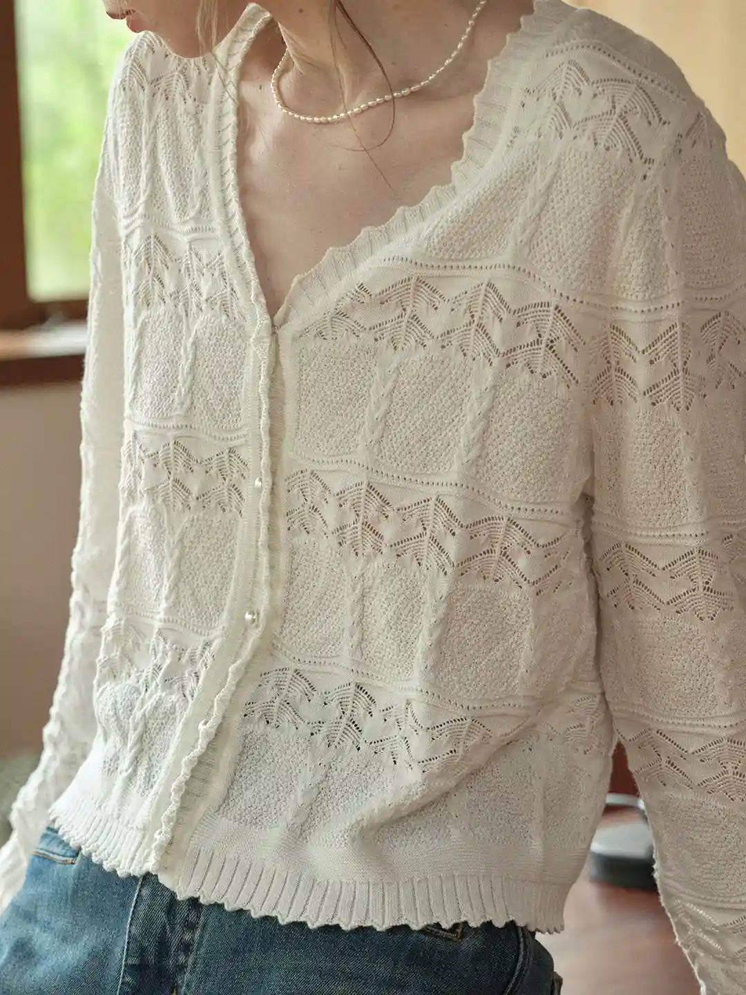 Elouise V-Neck Wool Cardigan