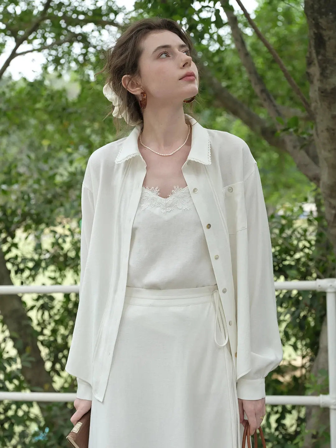 Carla Lace Collar Linen Shirt