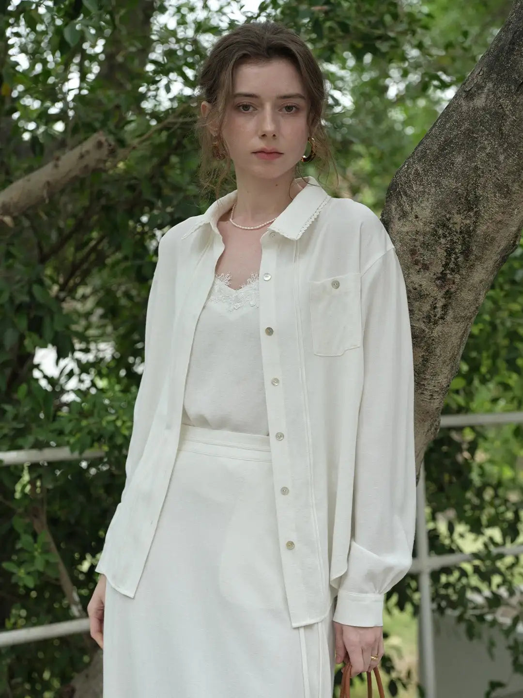 Carla Lace Collar Linen Shirt