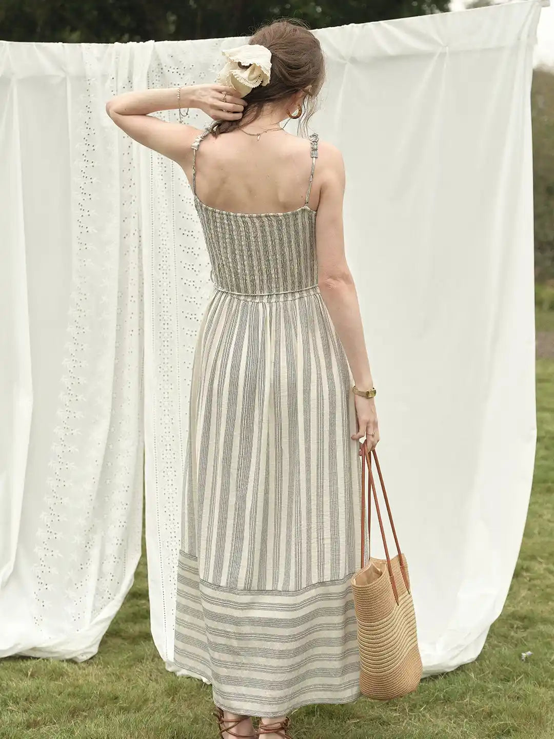 Reya Stripes Suspender Dress