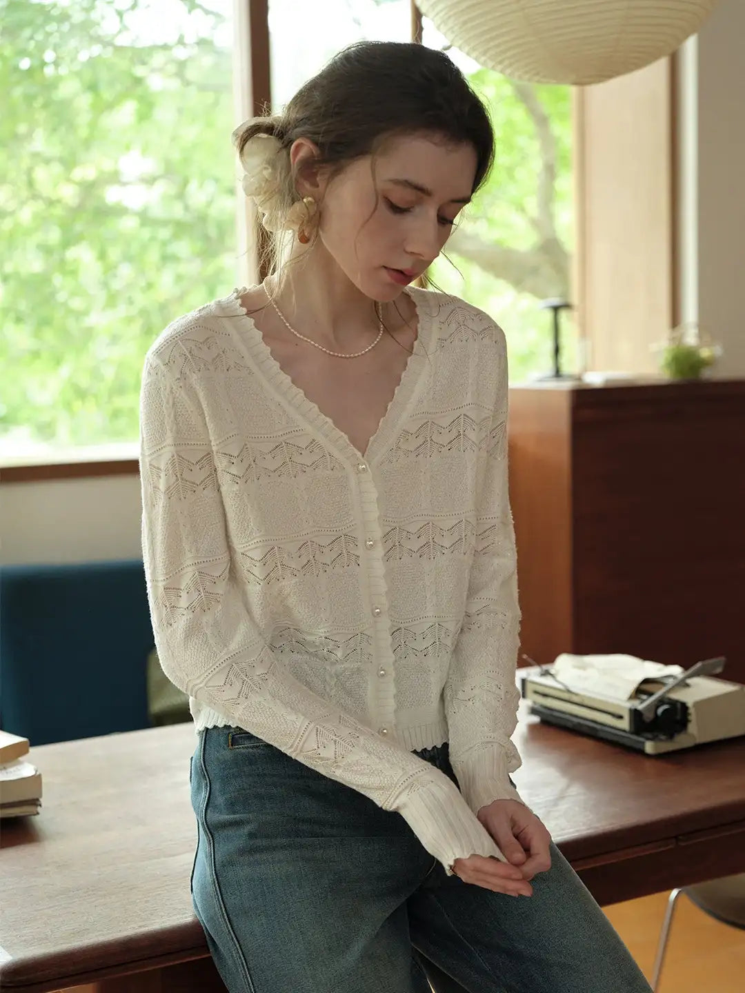 Elouise V-Neck Wool Cardigan