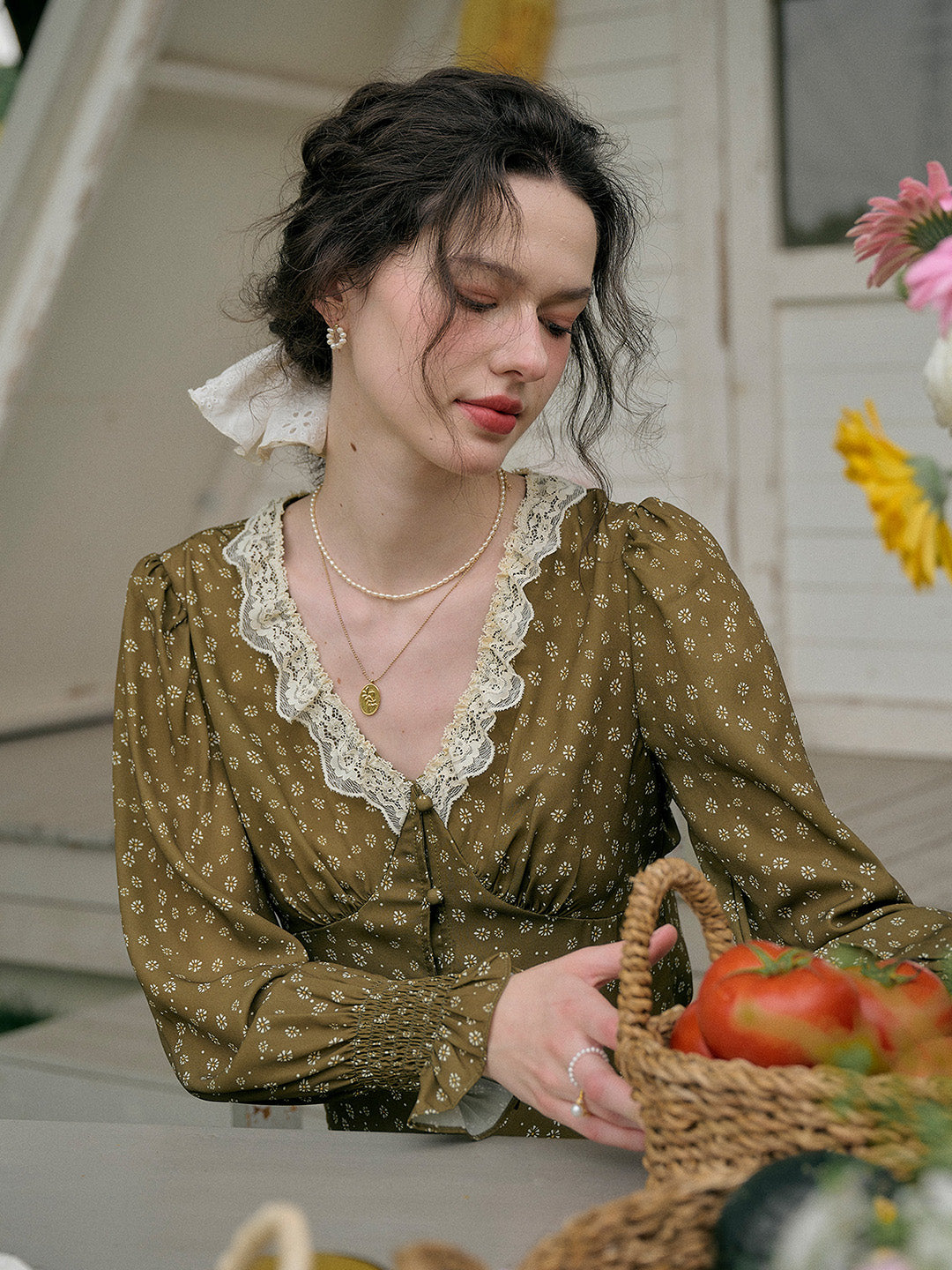 【Final Sale】Laurel V-Neck Floral Blouse - Yellow