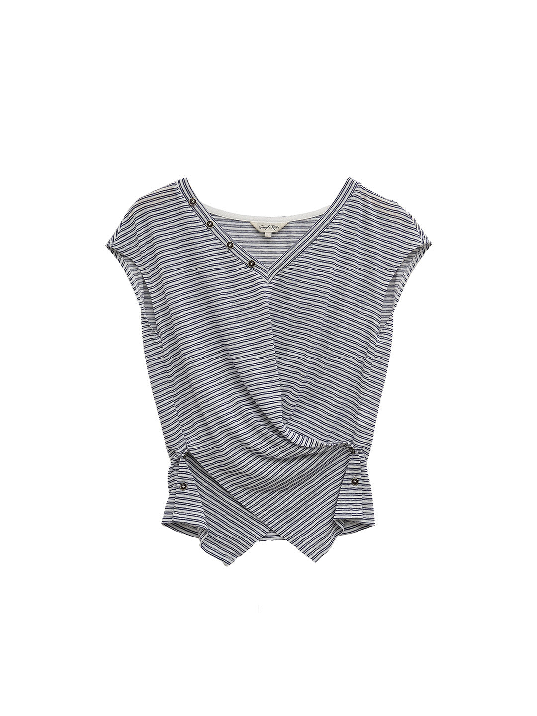 Alina V-Neck Stripe Linen Blouse