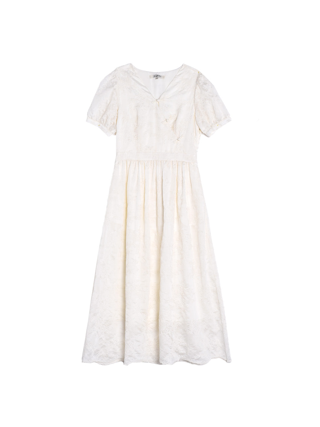Cameron V-Neck Embroidery Lyocell Dress