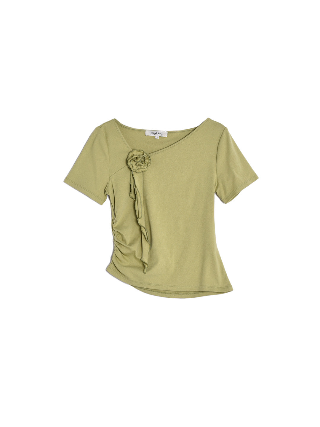 Emma Round Neck 3D Rose Cotton Blouse