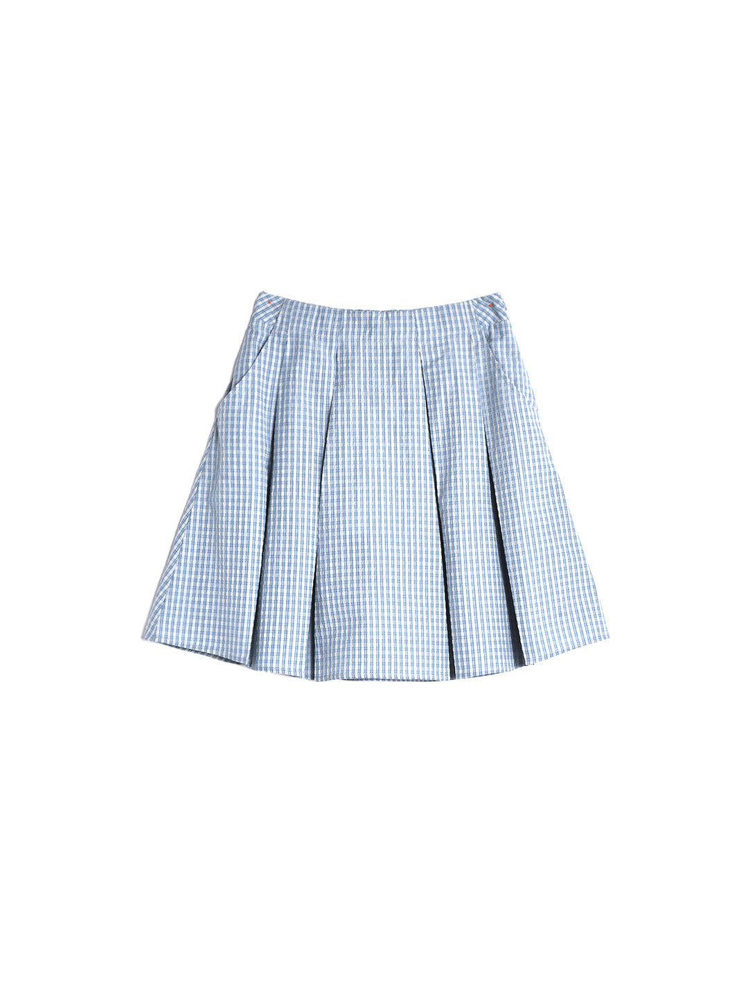 Marigold Plaid Pocket Pleated Skirt