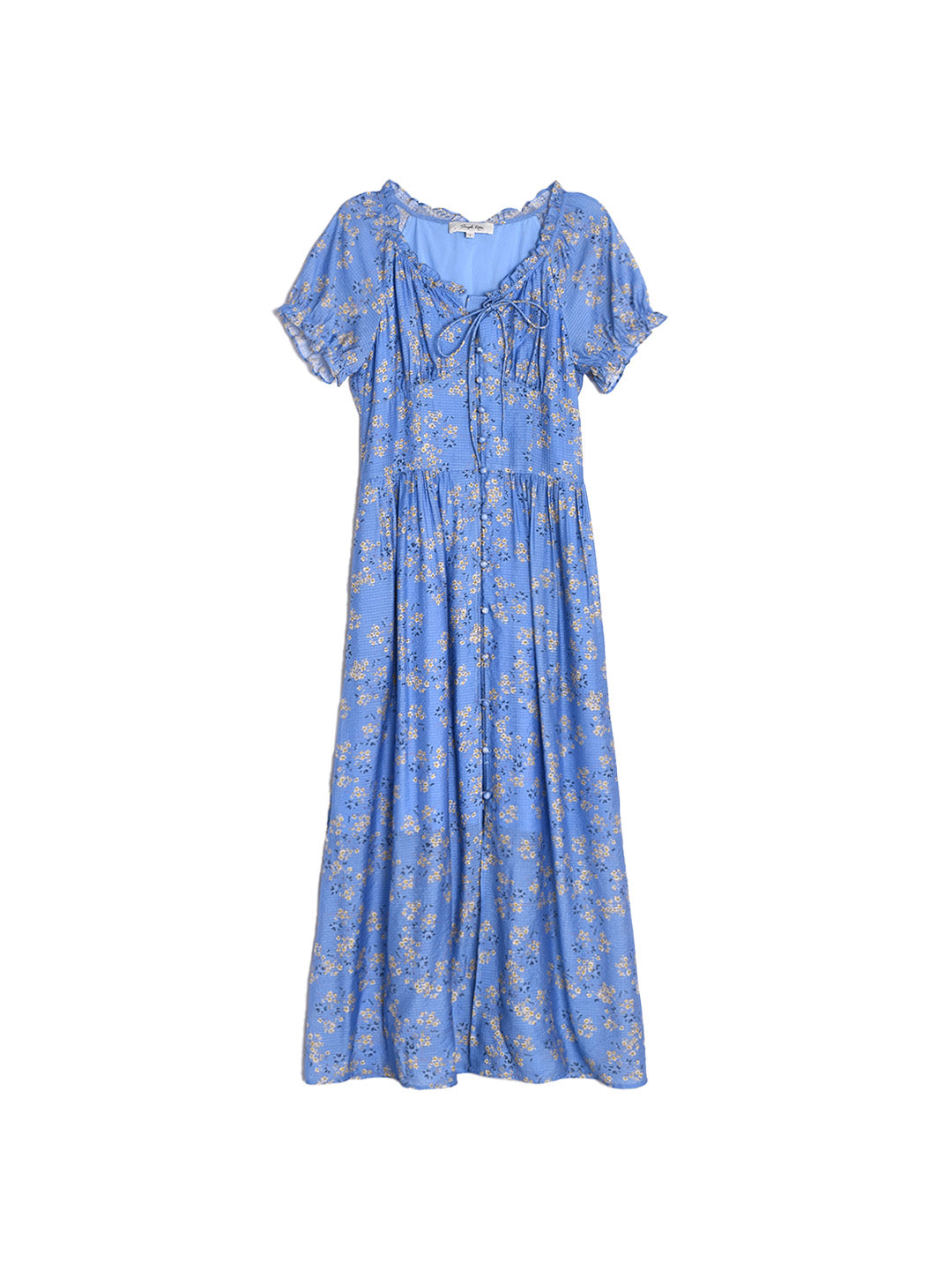 Greta Round Neck Floral Tie Cotton Dress