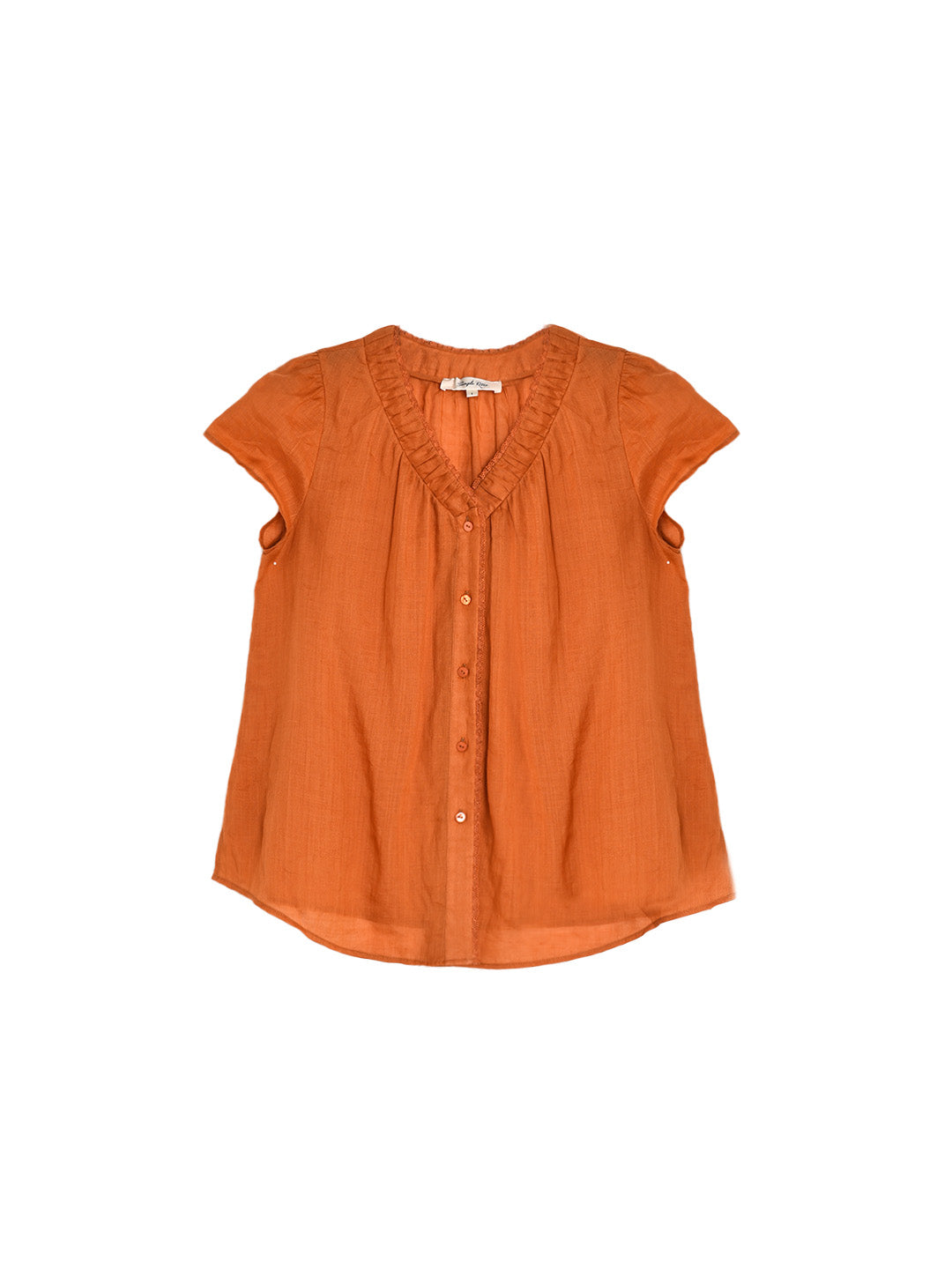 Angela V-Neck 100% Ramie Blouse