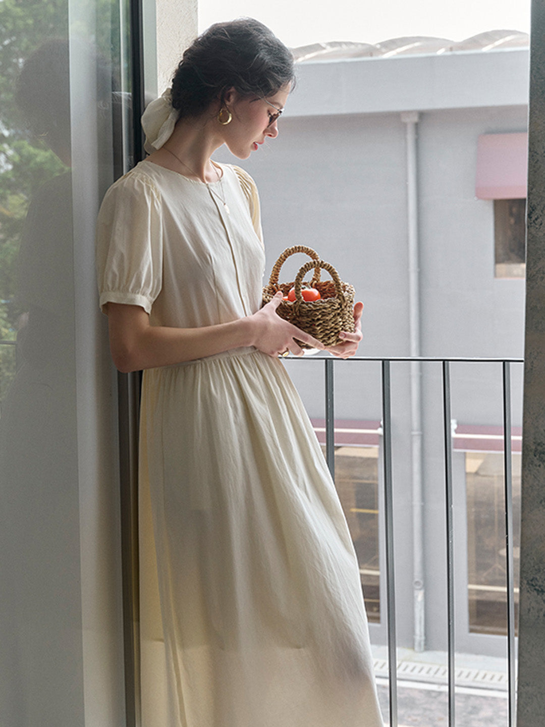 【Final Sale】Sabrina Round Neck Cotton Dress
