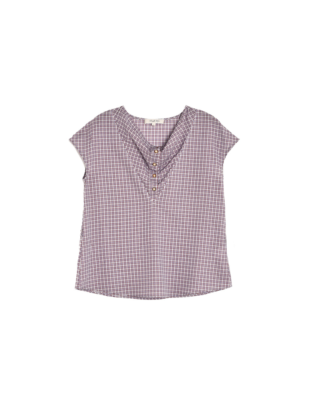 Evangeline Round Neck Waiast Lyocell Blouse