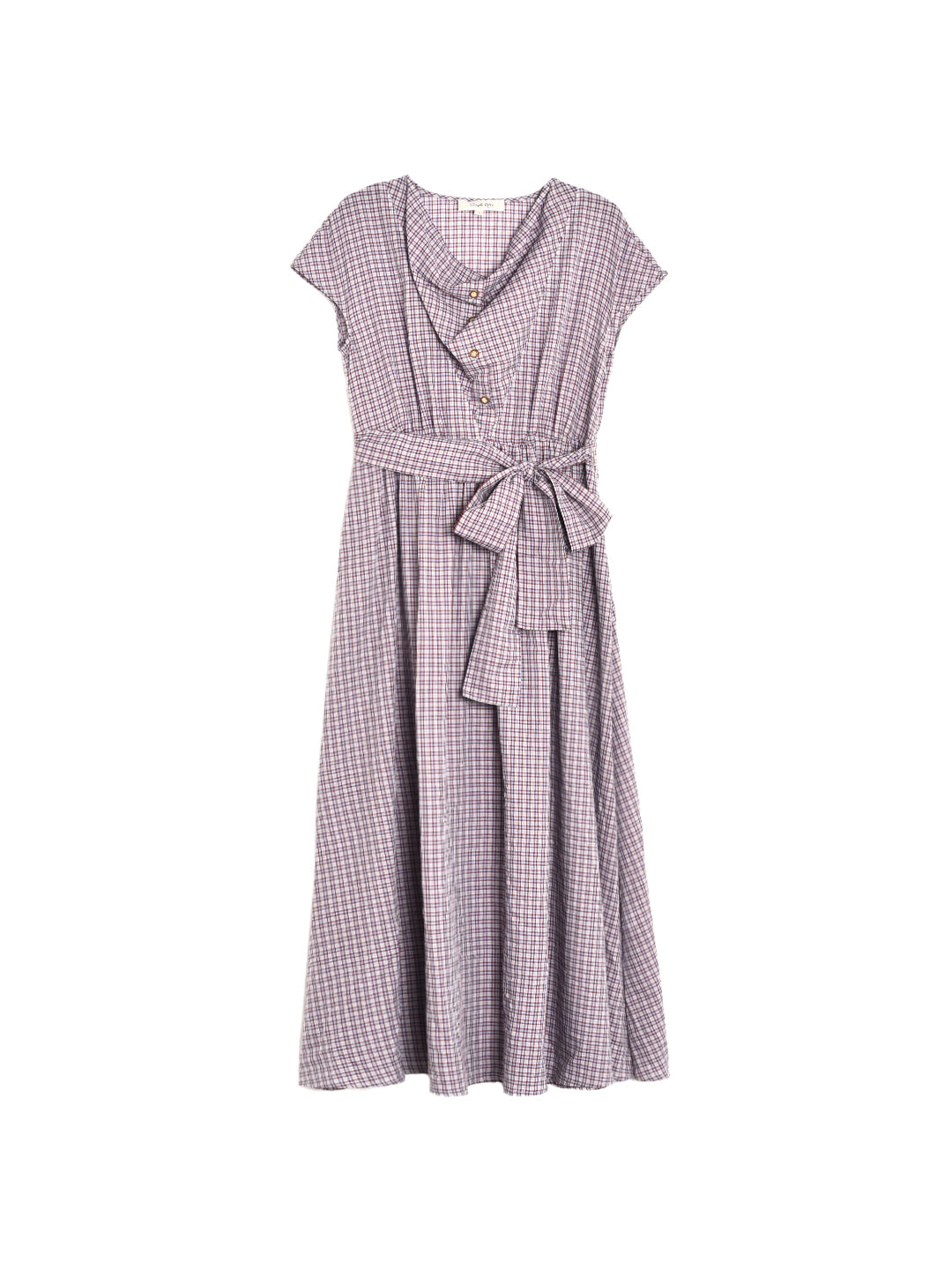 Journee Round Neck Plaid Lyocell Dress