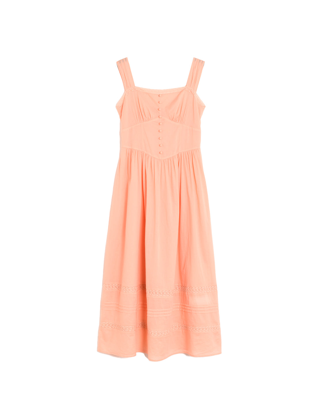 Ana Square Neck Lace 100% Cotton Dress