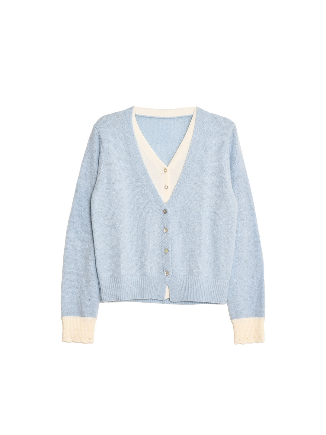 Madeleine V-Neck Faux Layered Wool Top