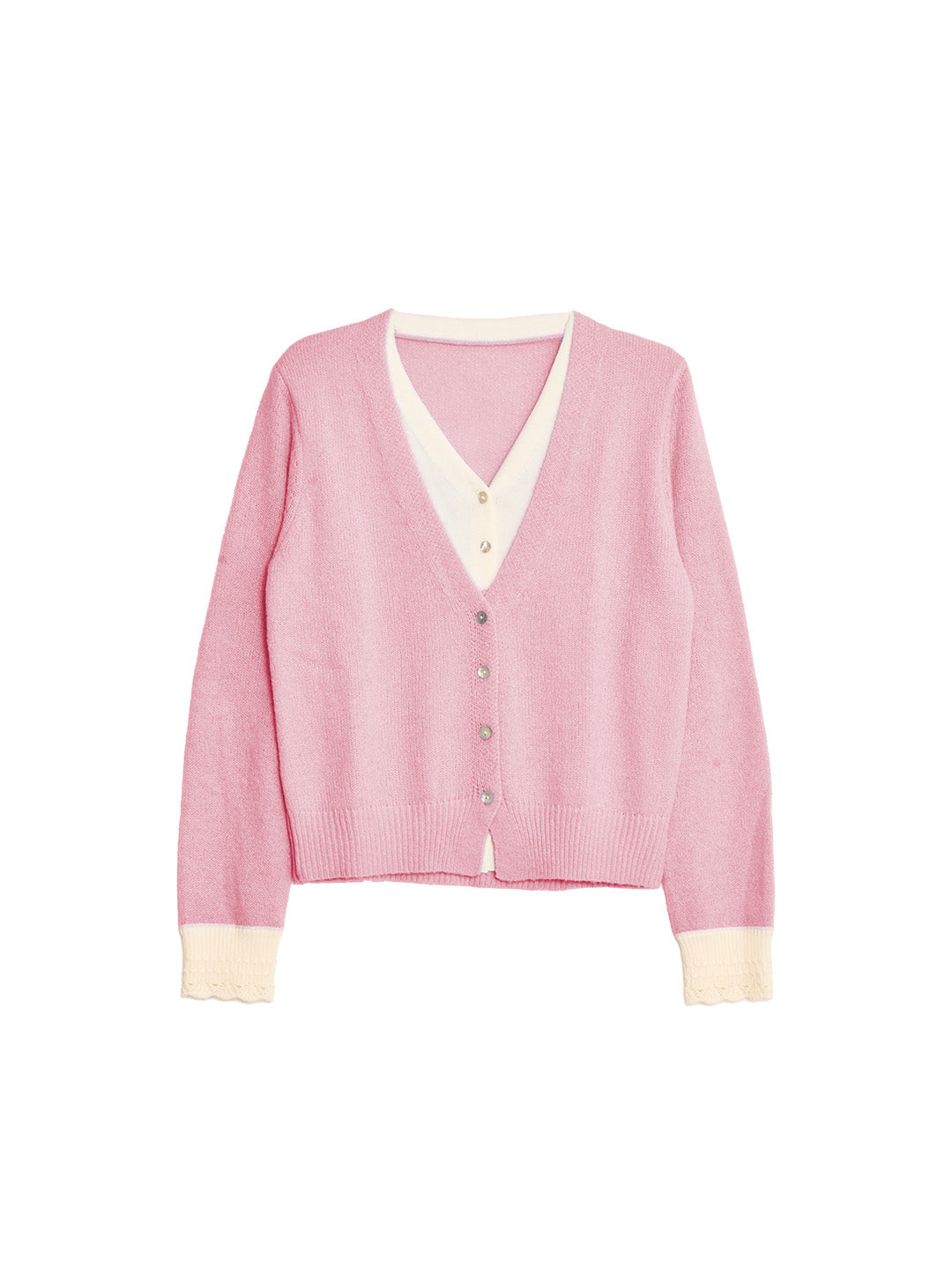 Madeleine V-Neck Faux Layered Wool Top