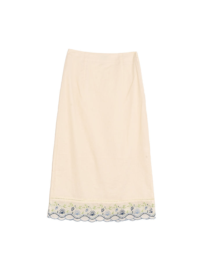 Embroidered cotton skirt - JALY main image 0