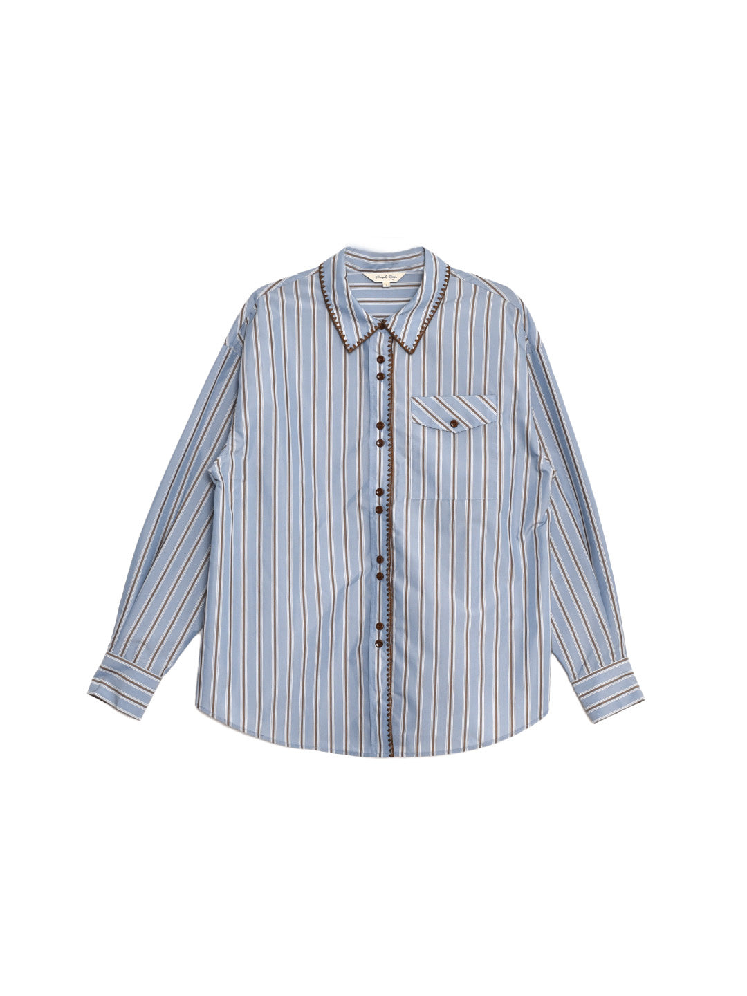 Astrid Lapel Pocket Stripe Blouse