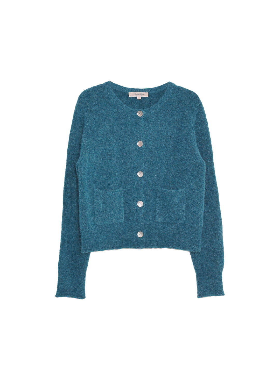 Hattie Round Neck Pocket Wool Cardigan
