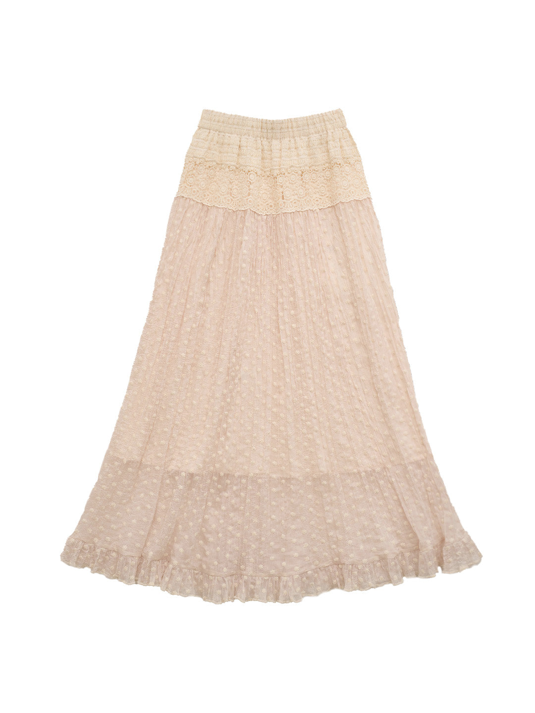 Genevieve Lace Trim Cotton Maxi Skirt
