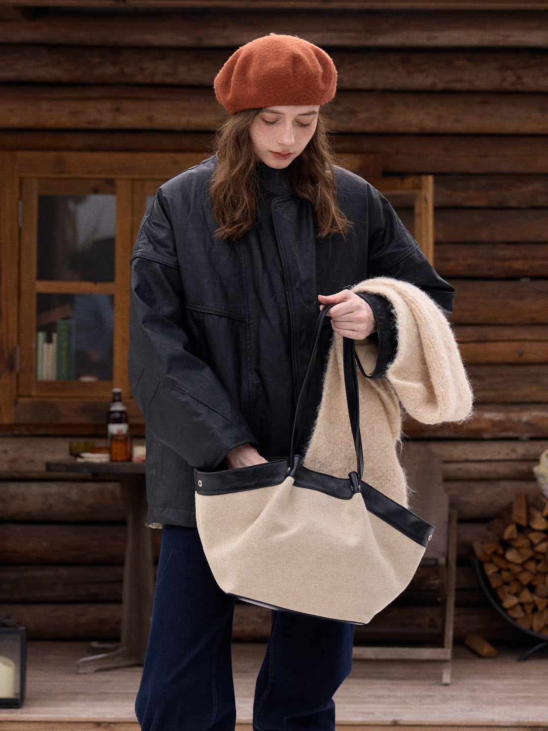 Cheyenne Faux Leather Down Jacket