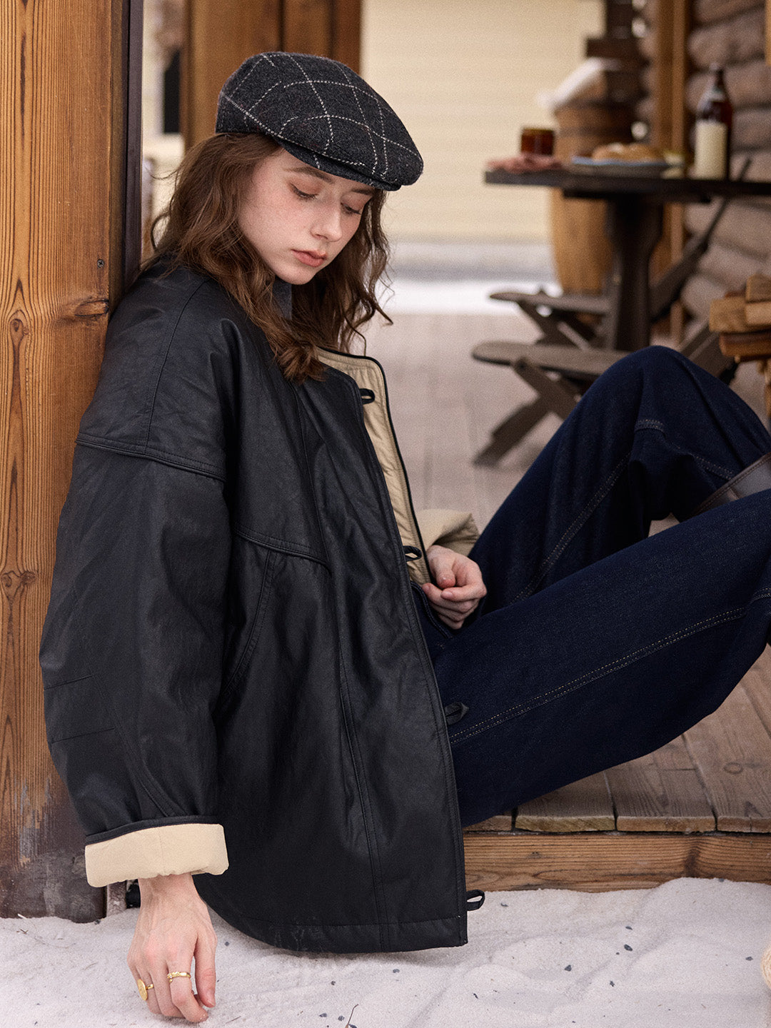 Cheyenne Faux Leather Down Jacket