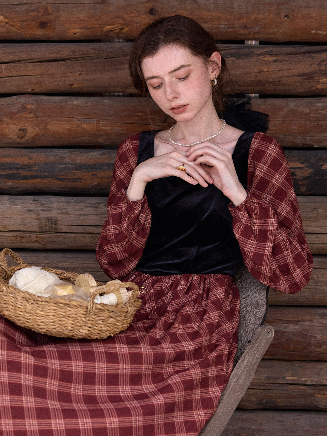 Charley Square Neck Plaid Dress