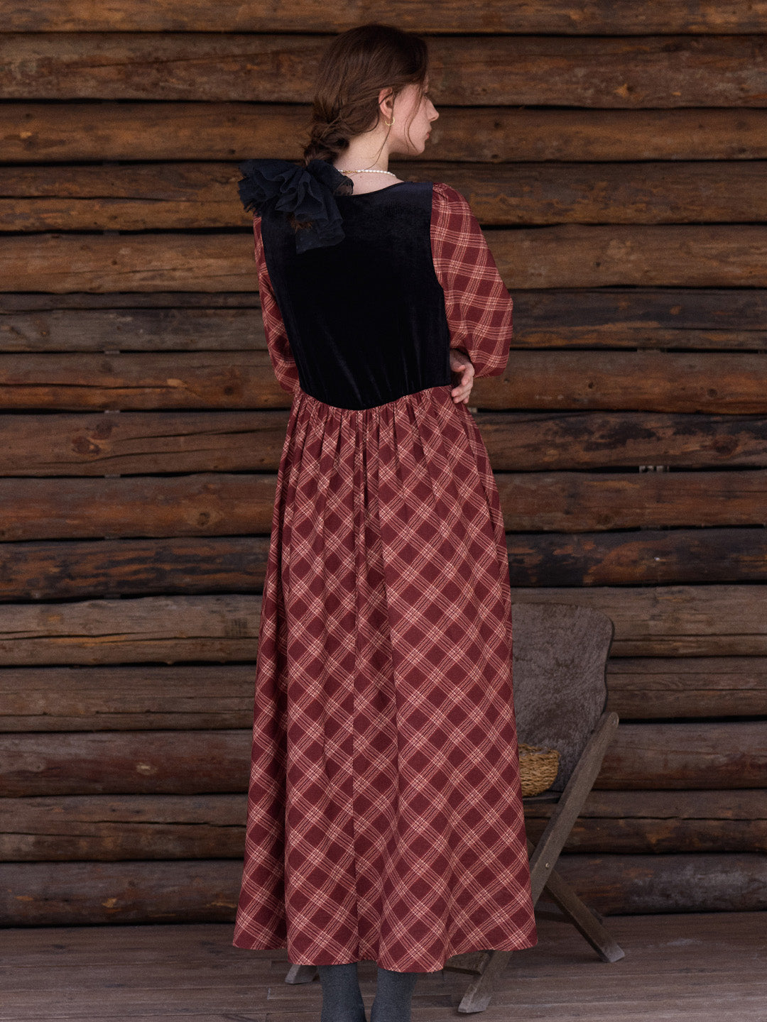 Charley Square Neck Plaid Dress