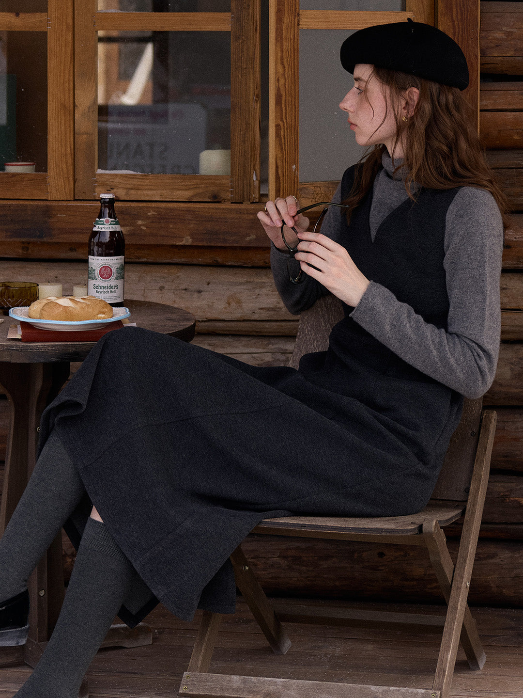 Emmie V-Neck Wool Sleeveless Dress