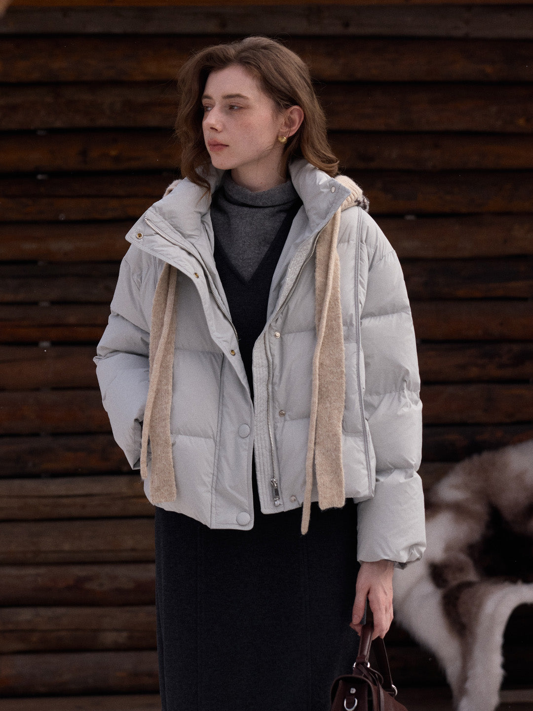 Maisy Stand Collar Short Down Jacket