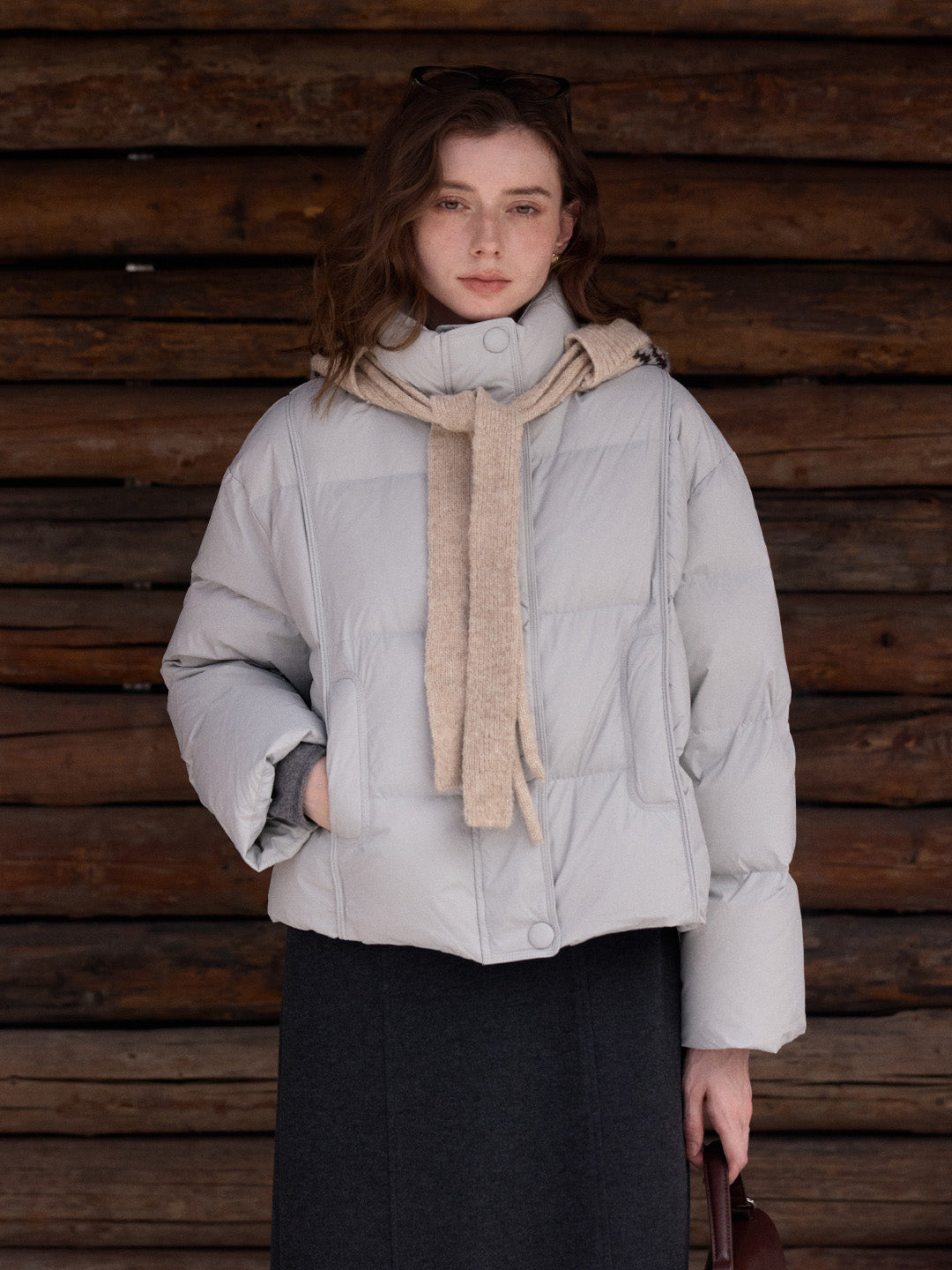 Maisy Stand Collar Short Down Jacket