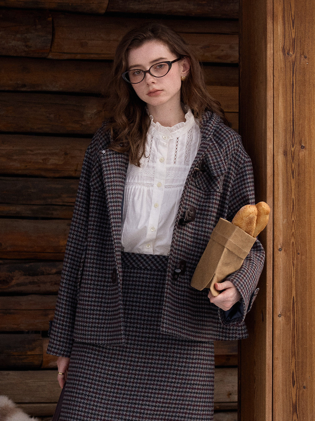 Kylee Houndstooth Wool Jacket