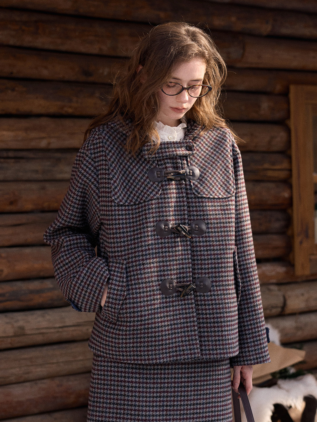 Kylee Houndstooth Wool Jacket