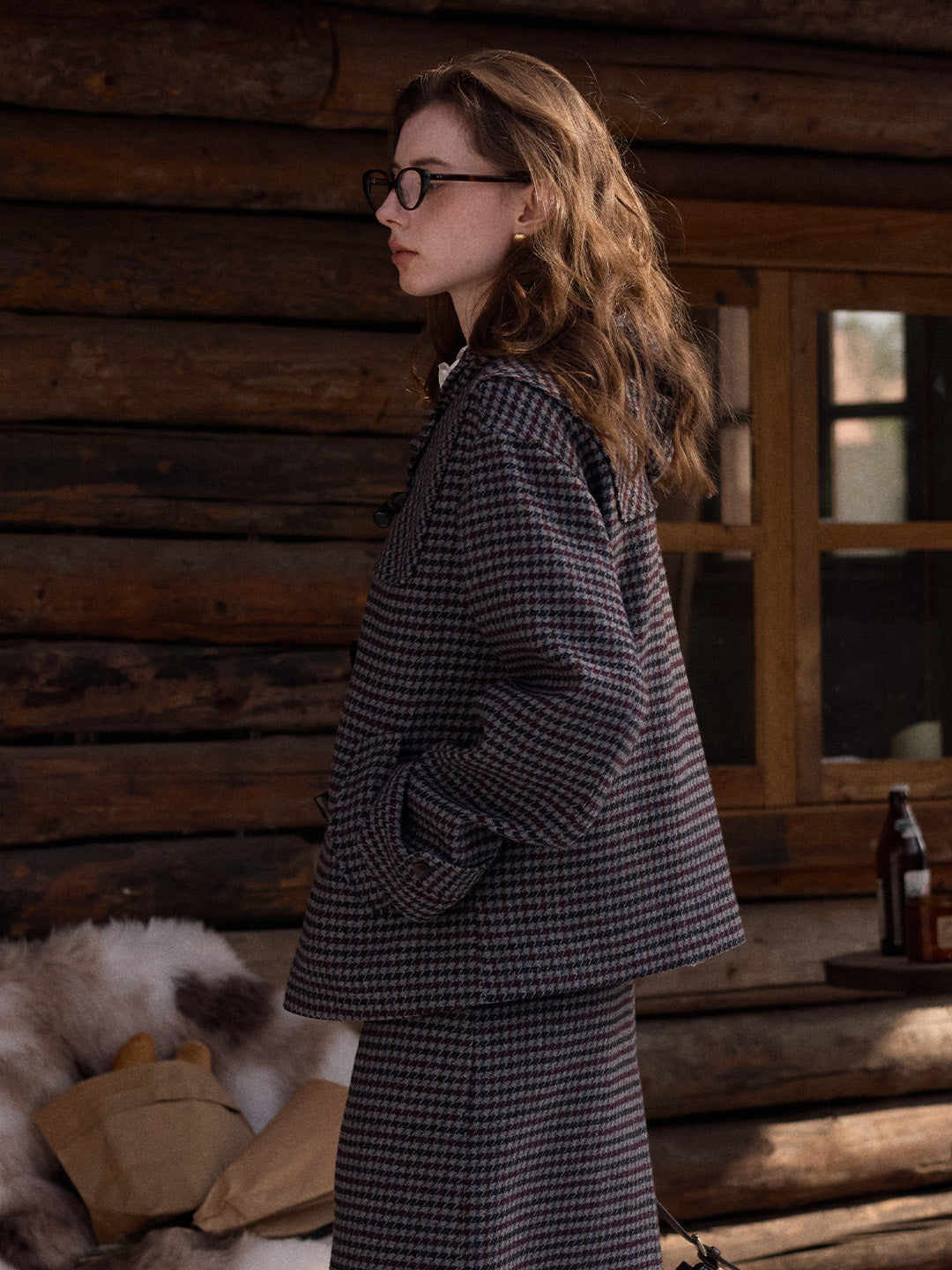 Kylee Houndstooth Wool Jacket