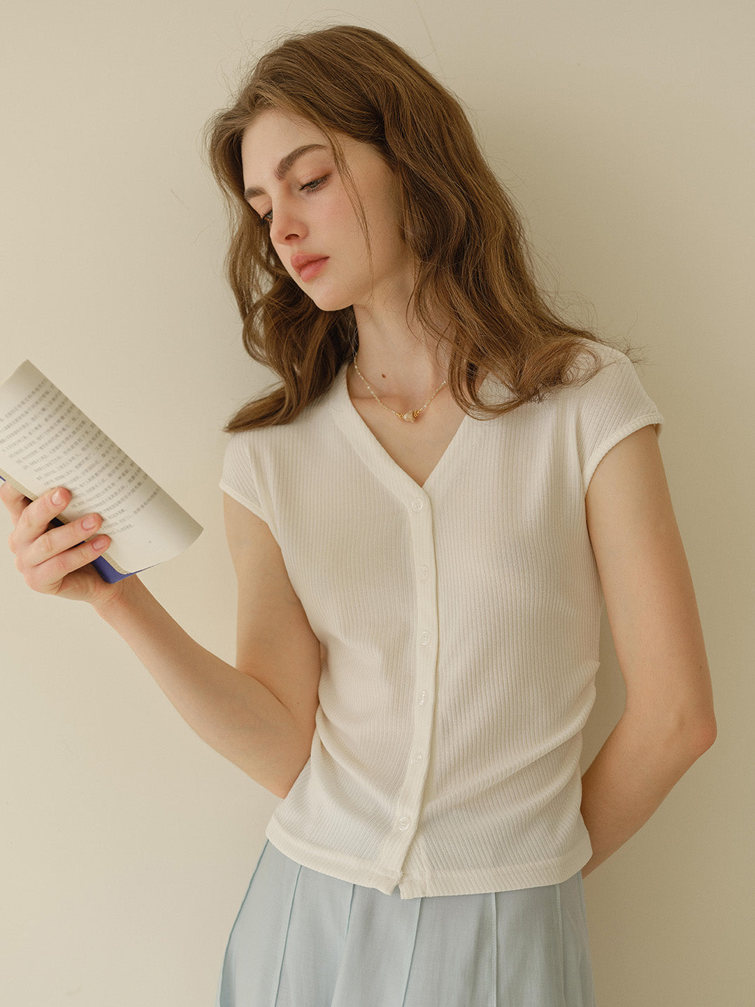 Blaire Simple V-Neck Blouse