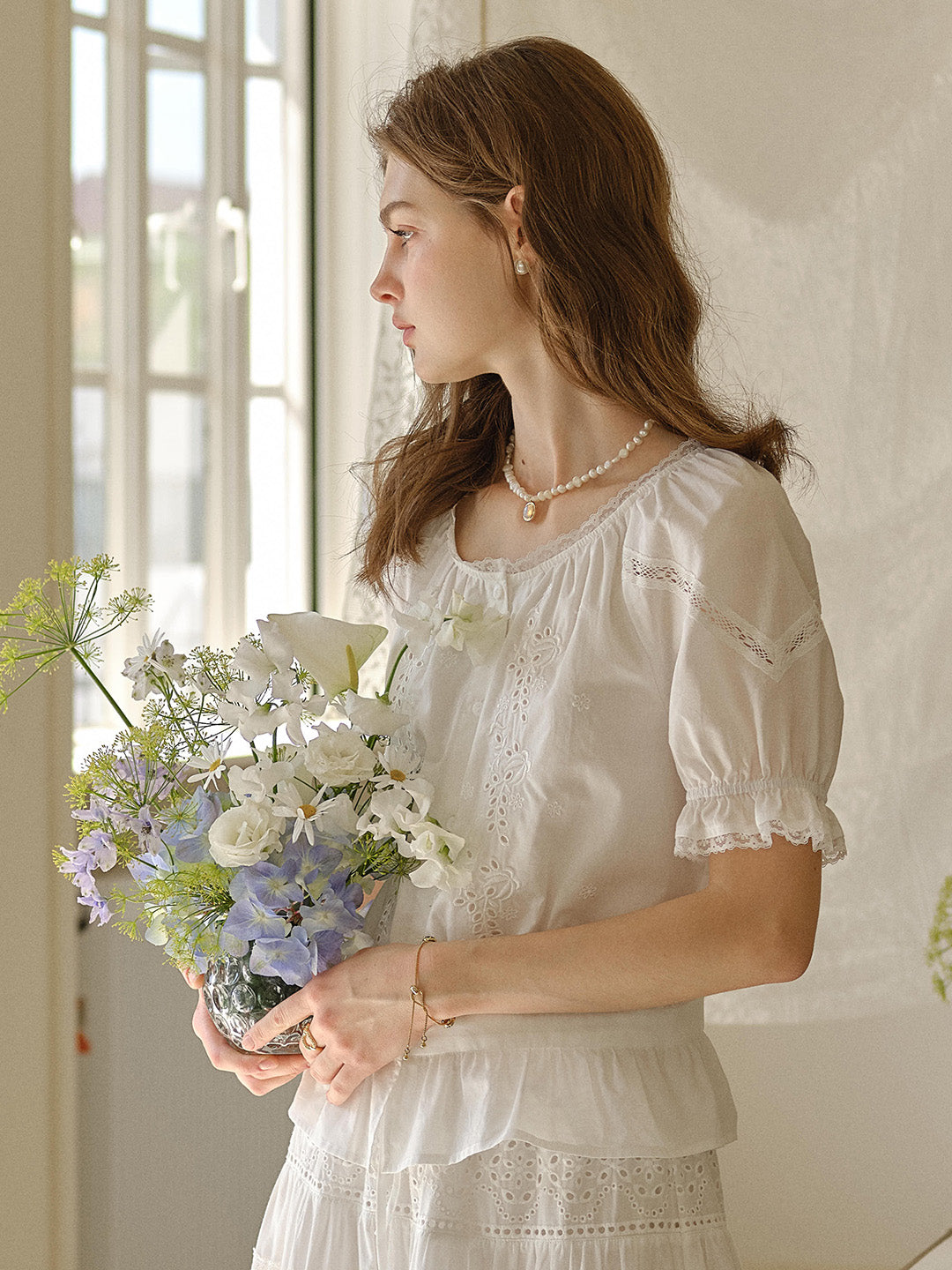 Samara Round Neck 100% Cotton Blouse