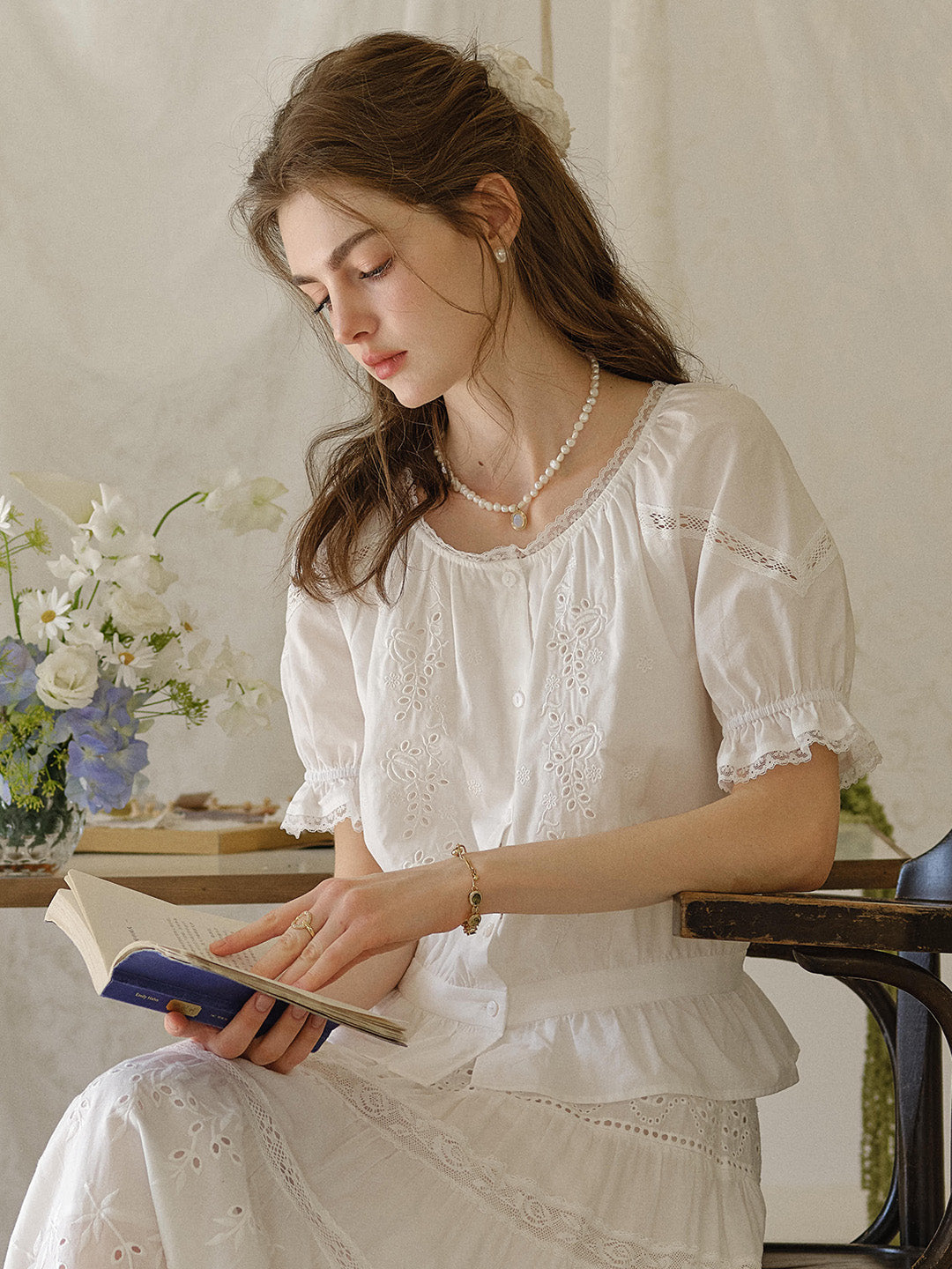 Samara Round Neck 100% Cotton Blouse