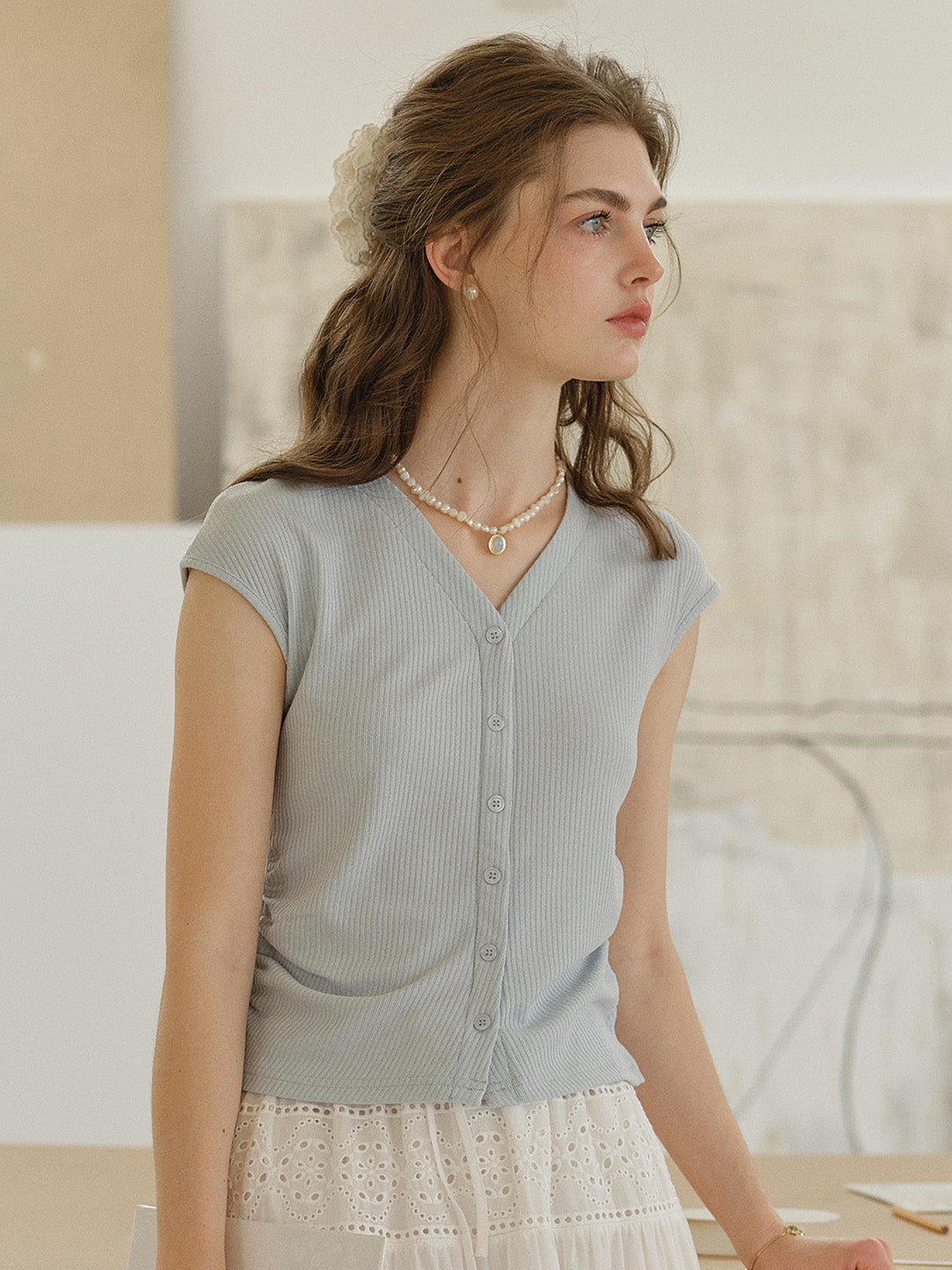 Blaire Simple V-Neck Blouse