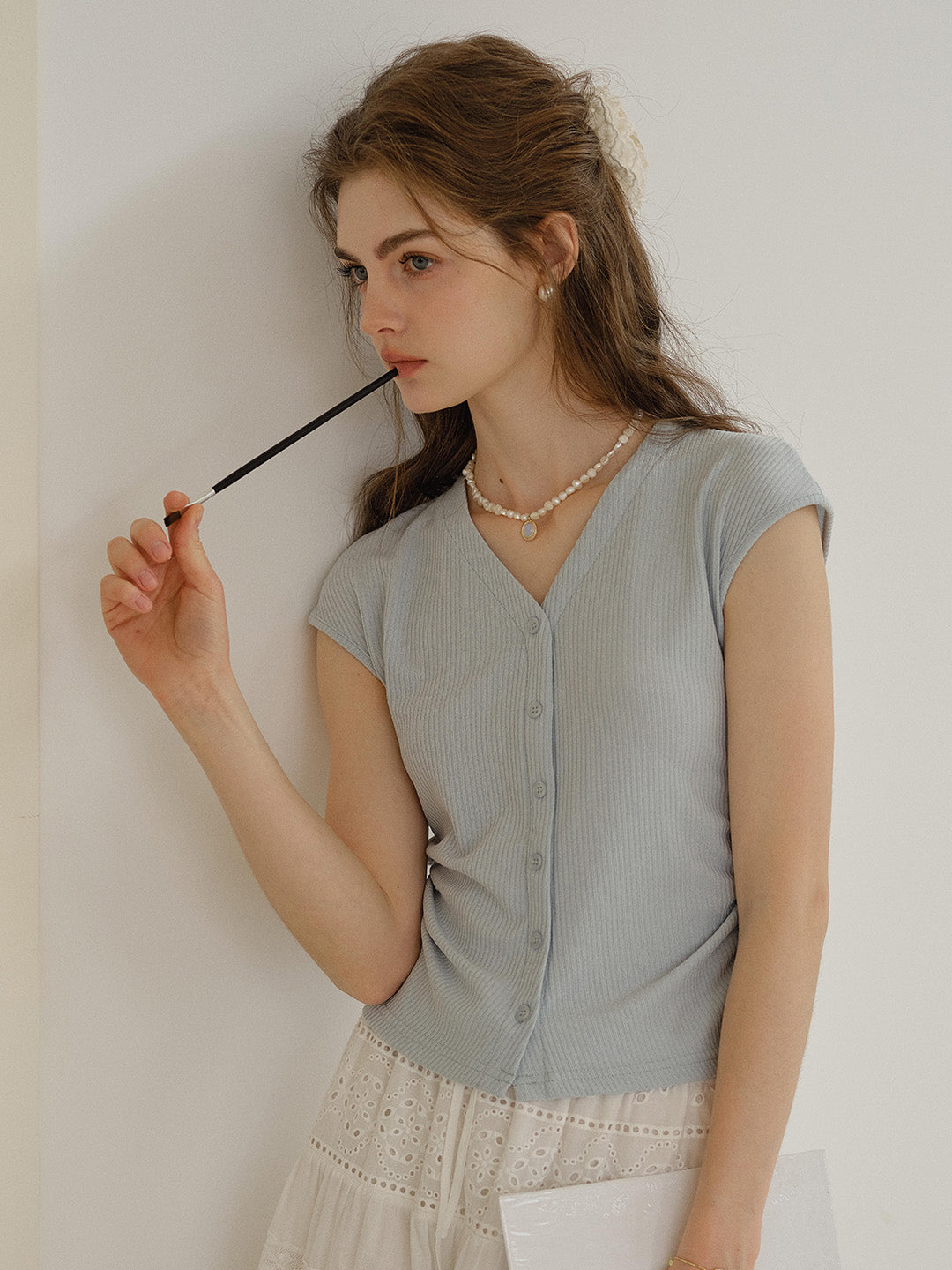 Blaire Simple V-Neck Blouse