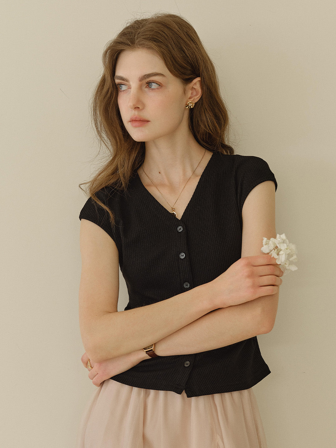 Blaire Simple V-Neck Blouse