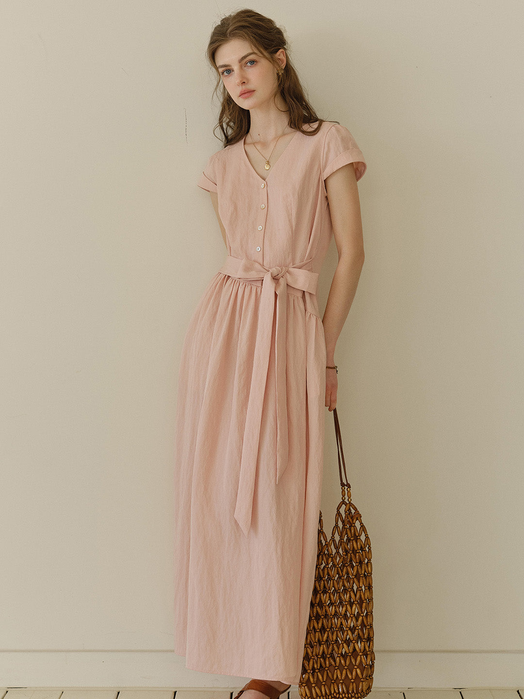 Sofia V-Neck Bow Dress