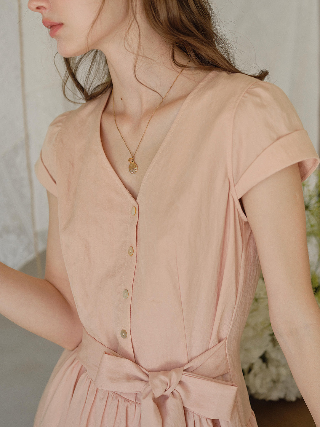 Sofia V-Neck Bow Dress