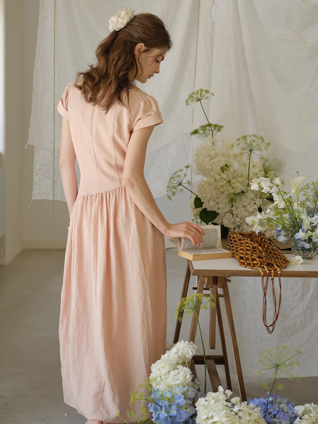 Sofia V-Neck Bow Dress