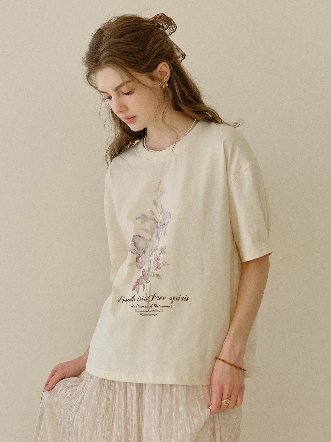 Lucy Round Neck 100%Cotton Printed T-shirt