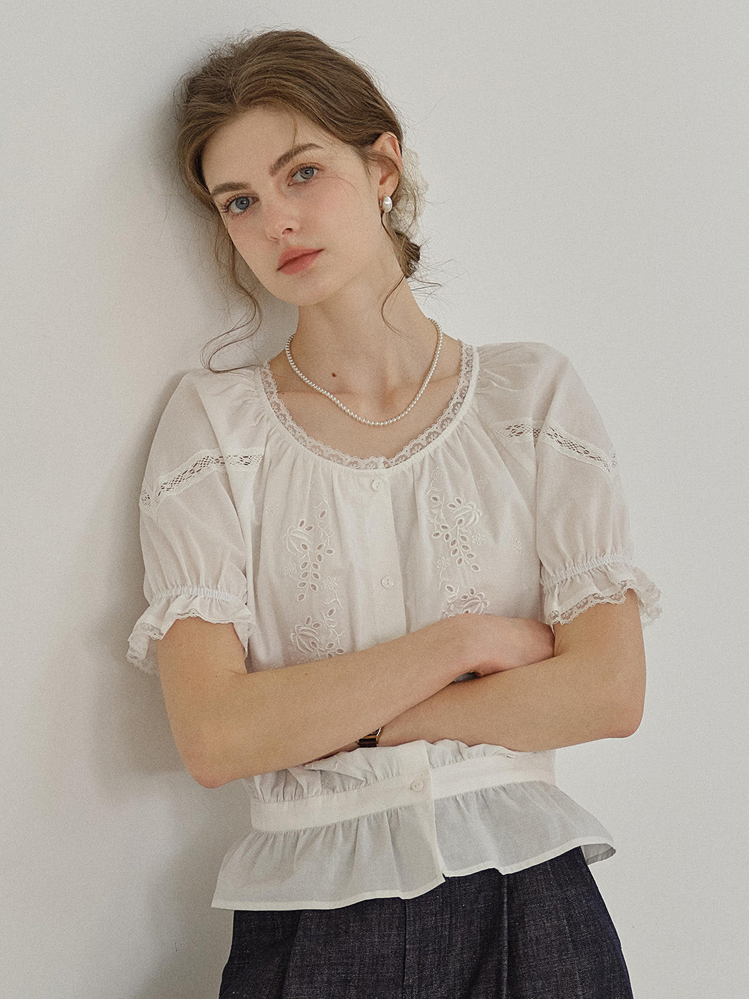 Samara Round Neck 100% Cotton Blouse