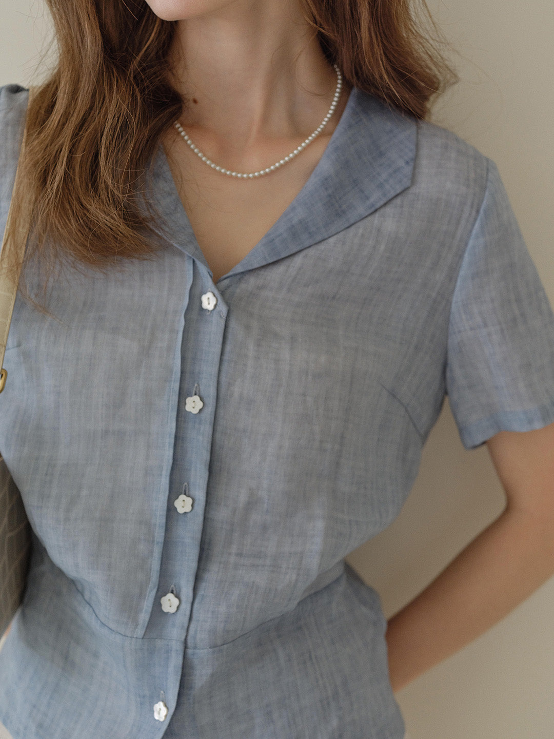 Emily V-Neck Ramie Blouse