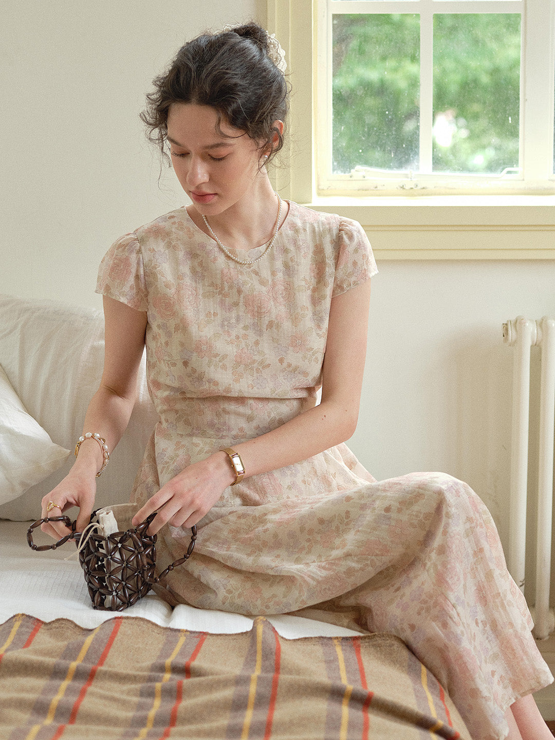 Evie Round Neck French Floral Dress
