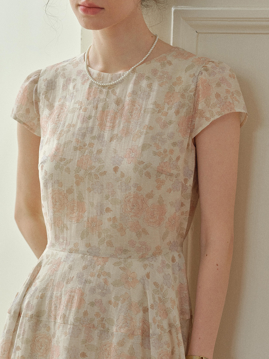 Evie Round Neck French Floral Dress