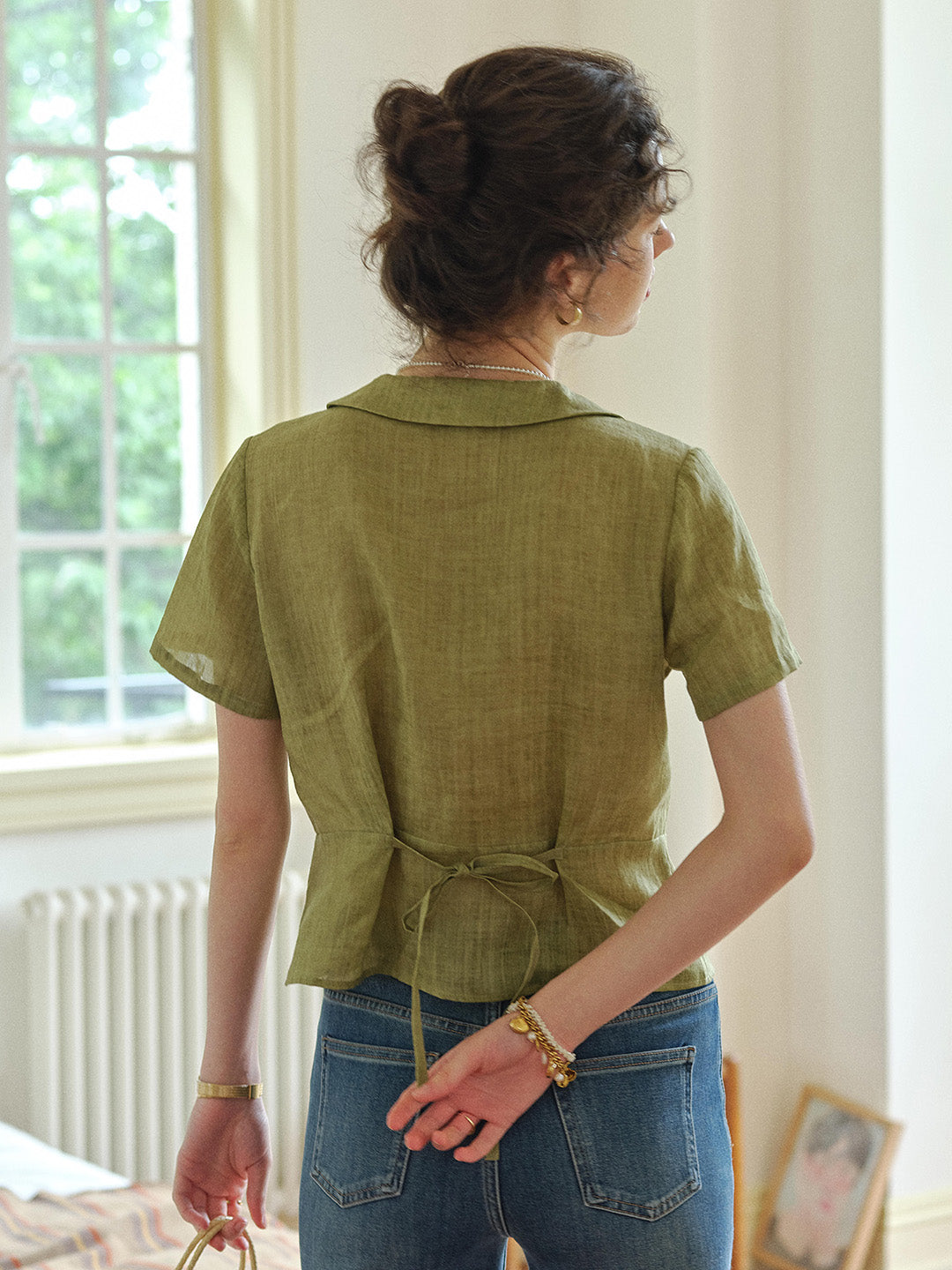 Sonnie V-Neck Ramie Shirt