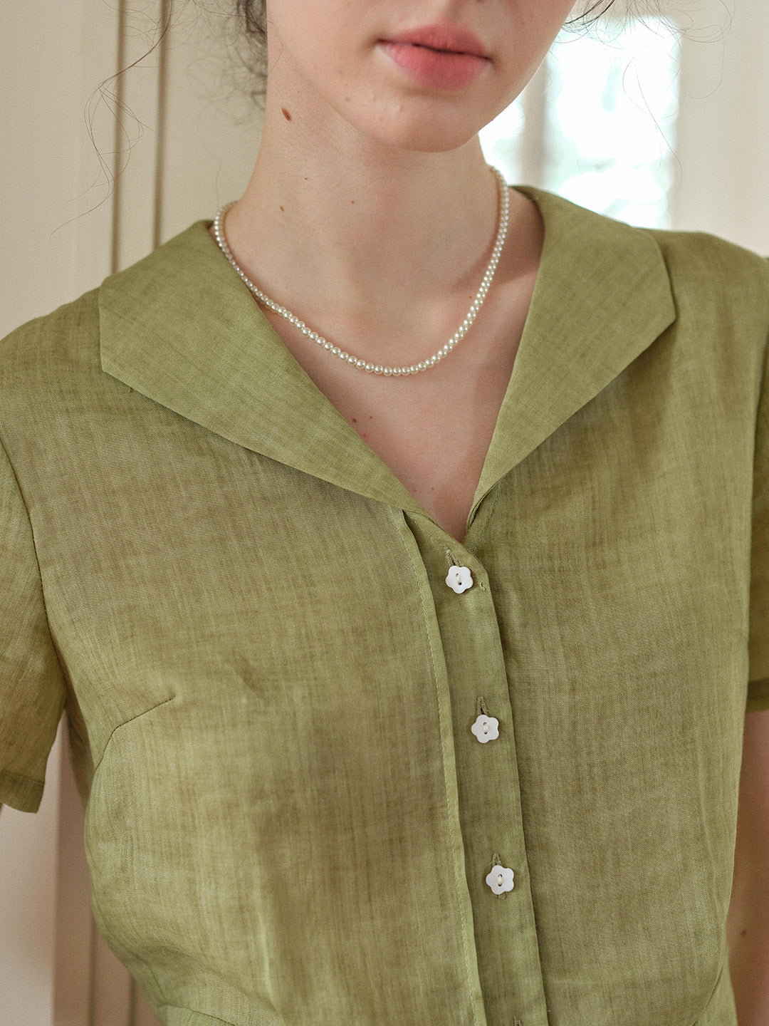 Sonnie V-Neck Ramie Shirt