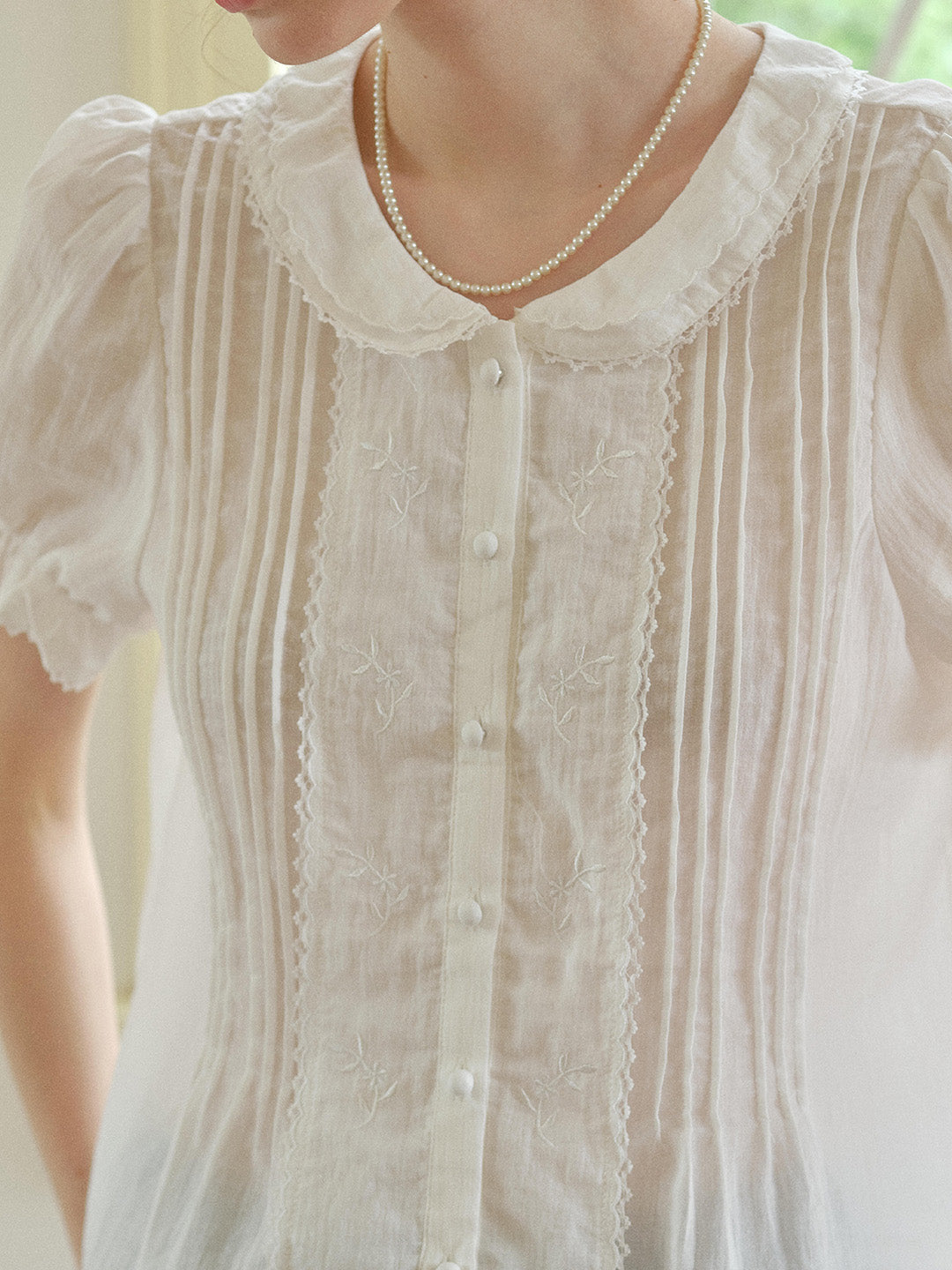 Sophia Peter Pan Collar 100%Cotton Blouse