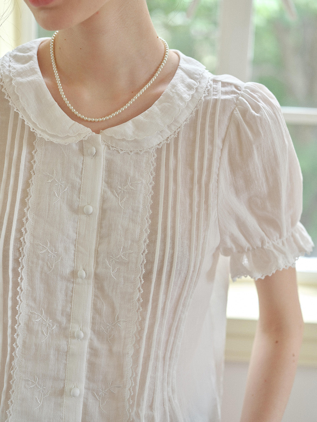 Sophia Peter Pan Collar 100%Cotton Blouse